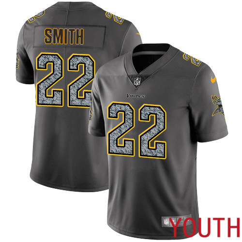 Minnesota Vikings #22 Limited Harrison Smith Gray Static Nike NFL Youth Jersey Vapor Untouchable